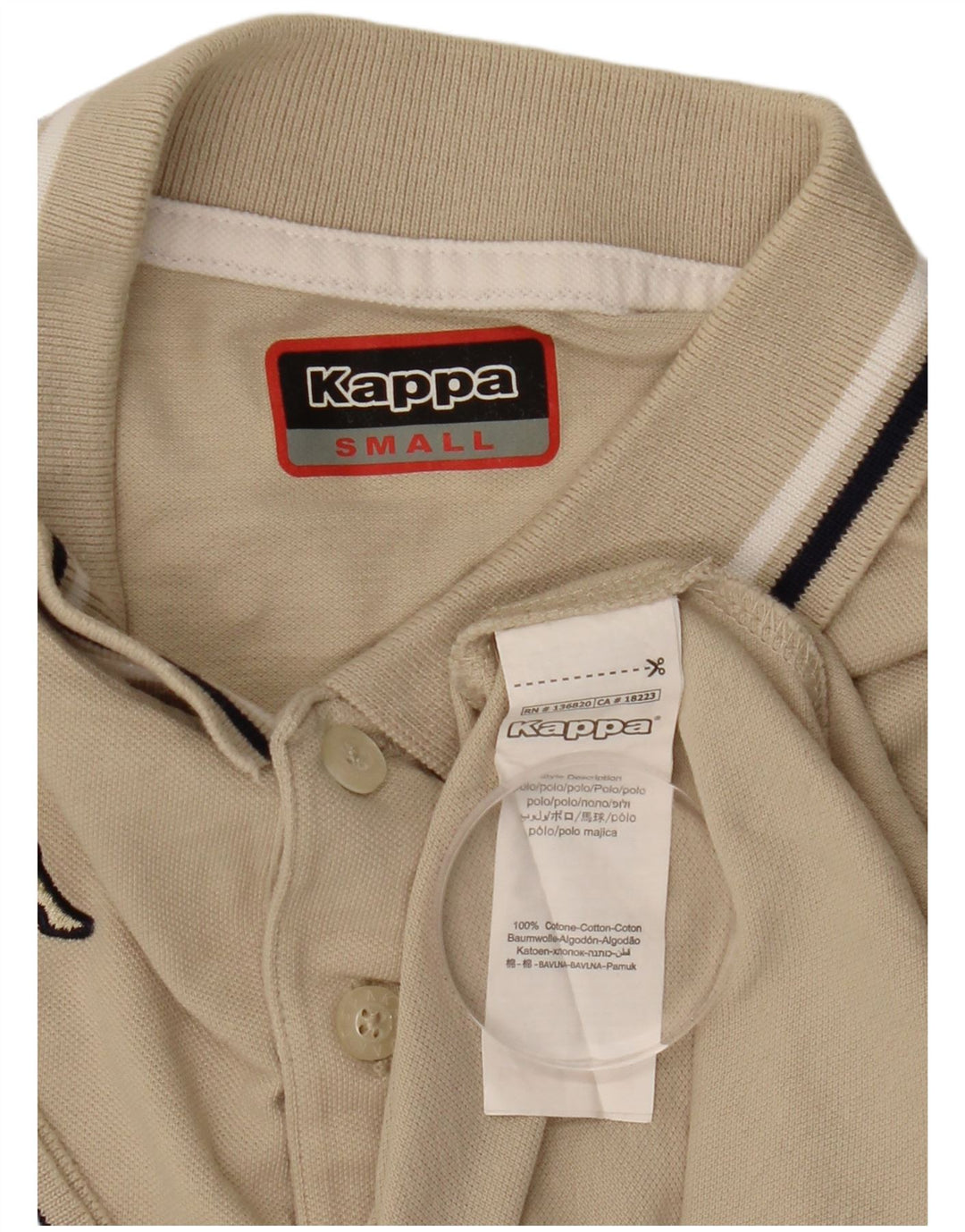 Polo Kappa Hombre Small Beige Algodón
