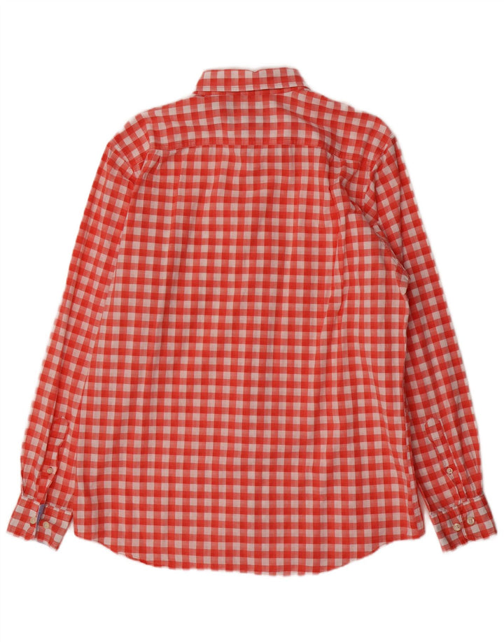 Camisa Nautica Hombre Algodón Vichy Rojo Mediano