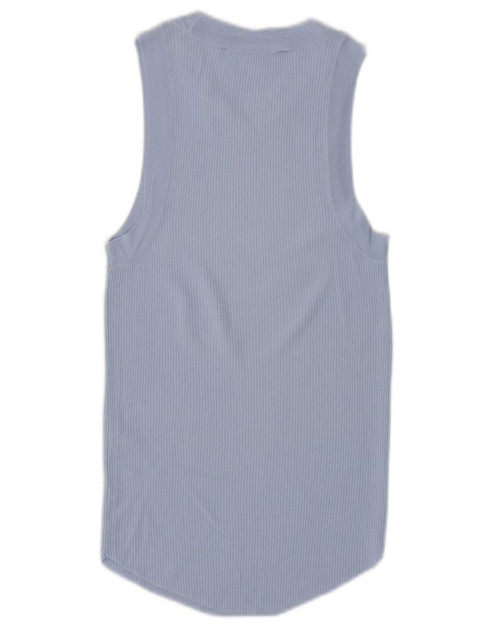 Zara Mujer Chaleco Top UK 12 Medio Azul Viscosa