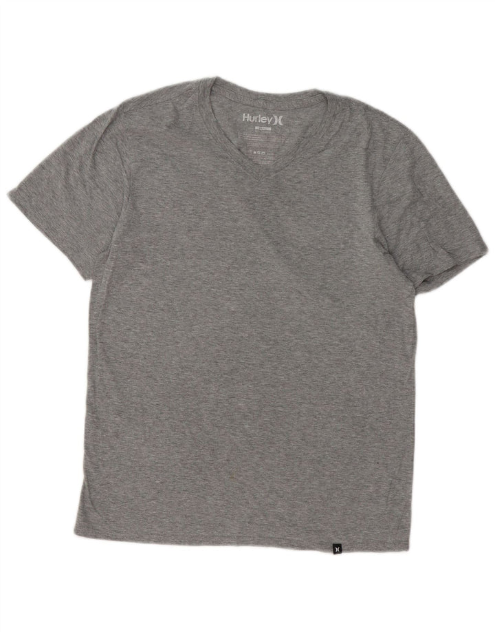 Hurley - Camiseta para hombre, talla pequeña, algodón moteado gris