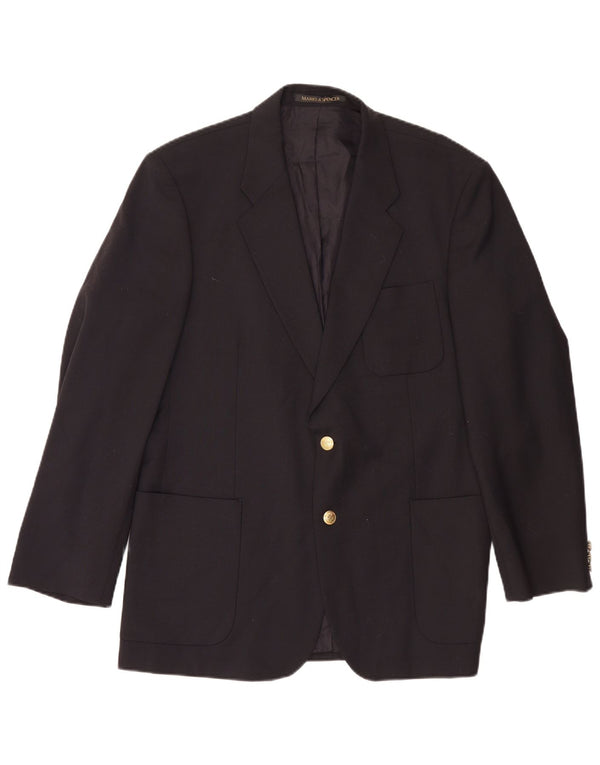 Marks & Spencer Chaqueta tipo blazer de 2 botones para hombre UK 42 Grande Poliéster azul marino