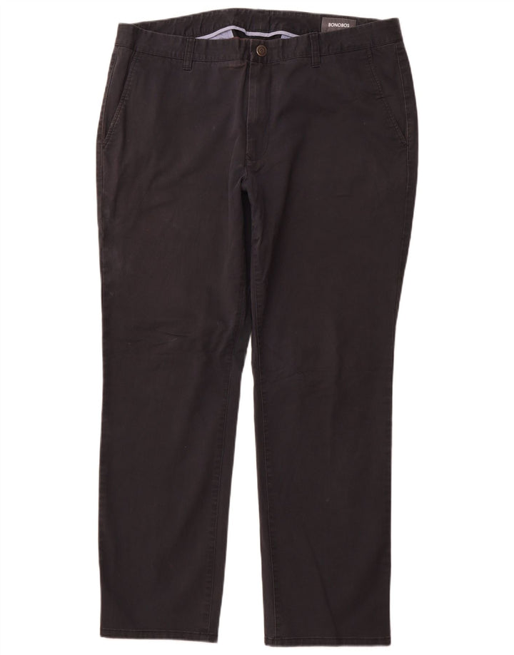 BONOBOS Pantalón chino recto para hombre W38 L30 Algodón azul marino