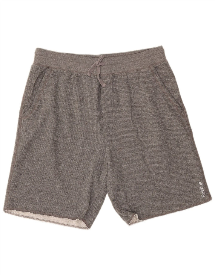 REEBOK Mens Sport Shorts Large  Grey Cotton
