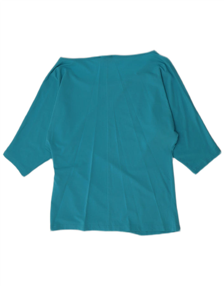 Luisa Spagnoli Blusa de manga 3/4 para mujer UK 42 Viscosa azul medio
