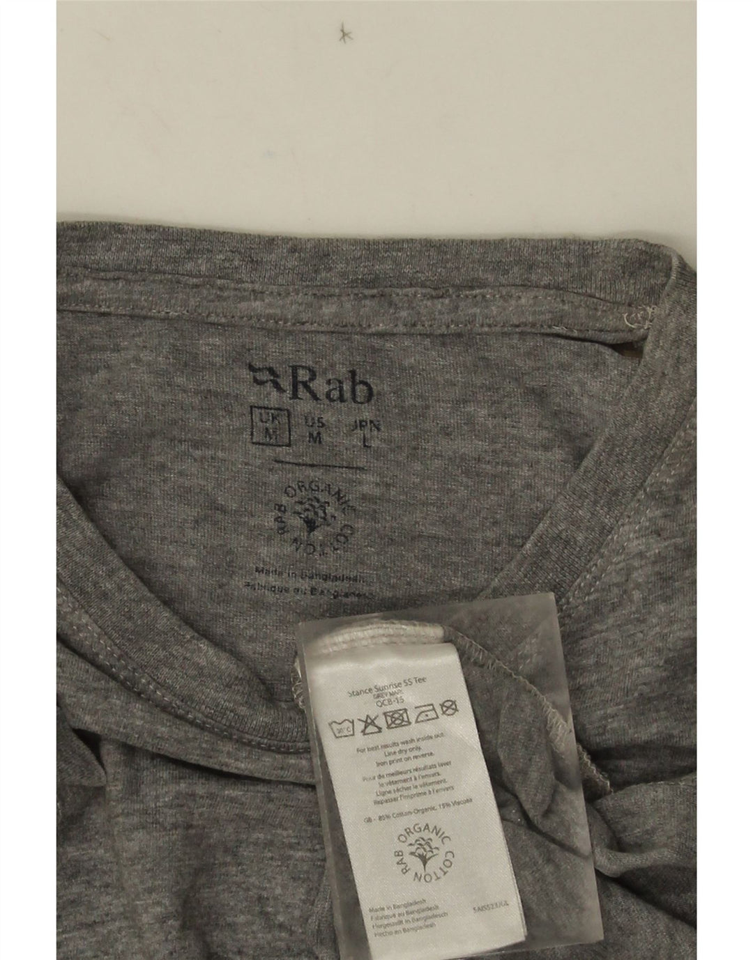 Camiseta con gráfico Rab para hombre Top de algodón moteado gris medio