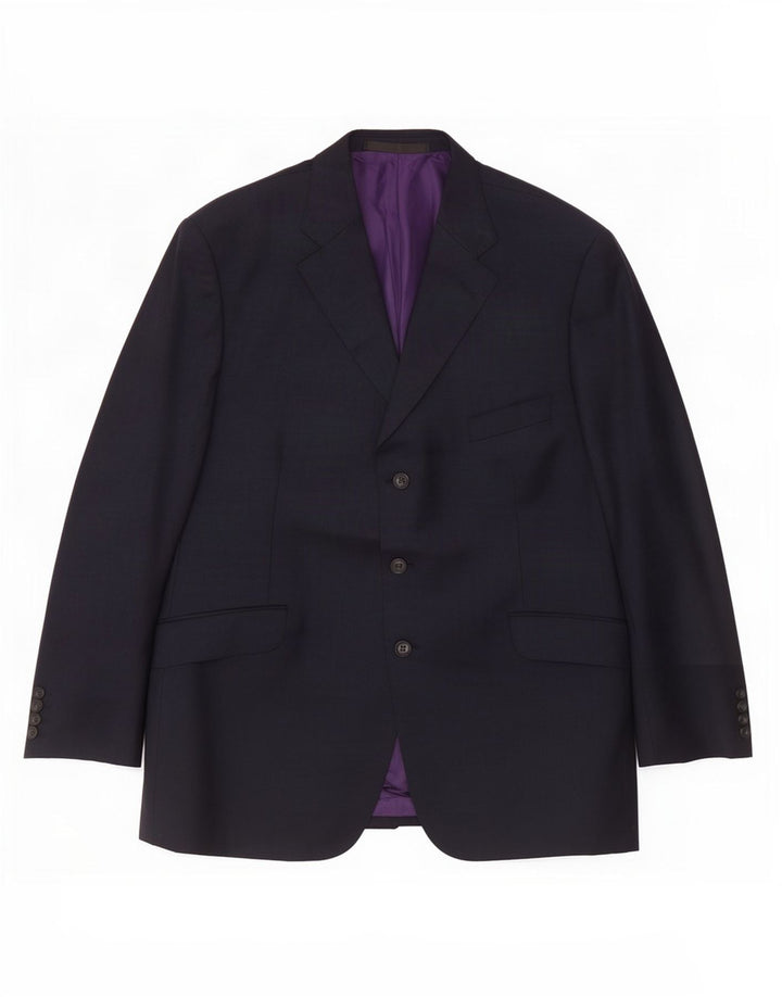 Marks & Spencer Chaqueta tipo blazer de 3 botones para hombre UK 44 XL Lana azul marino
