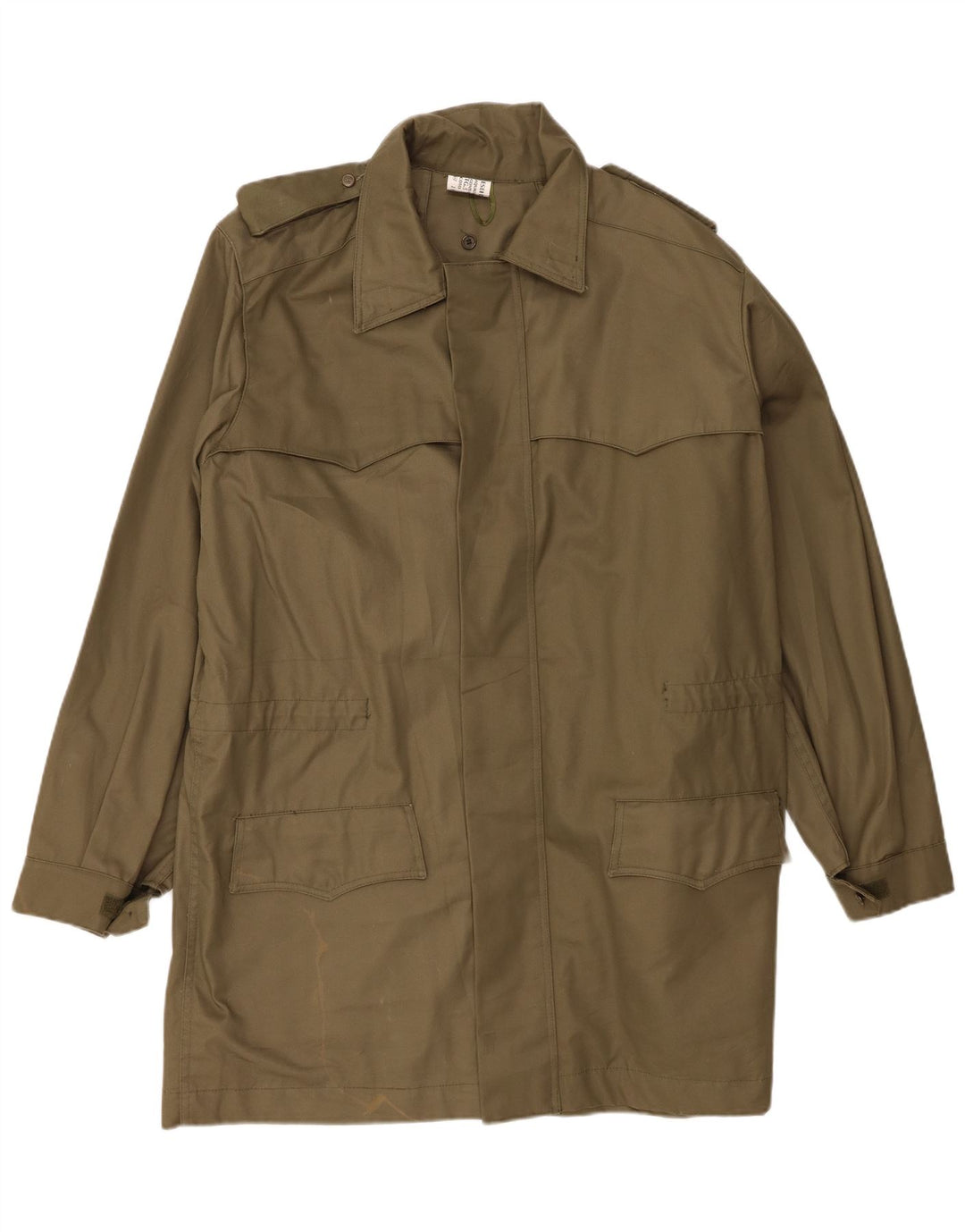 Abrigo militar vintage para hombre IT 50 Algodón caqui grande