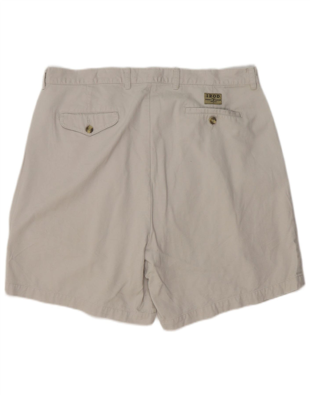 Izod Mens Pegged Chino Shorts W38 XL Algodón Gris