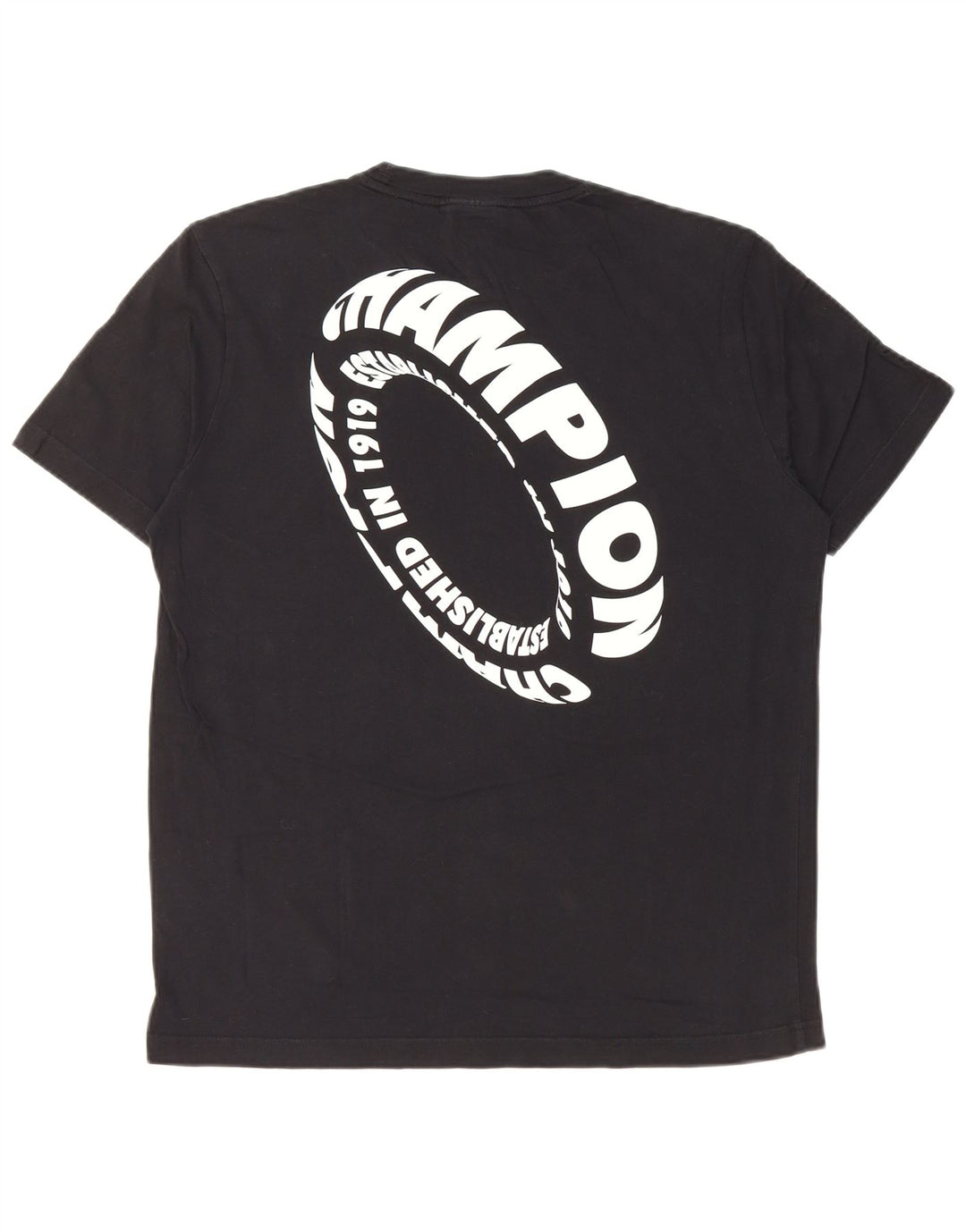 Champion Camiseta gráfica para hombre Top Medium Black Cotton