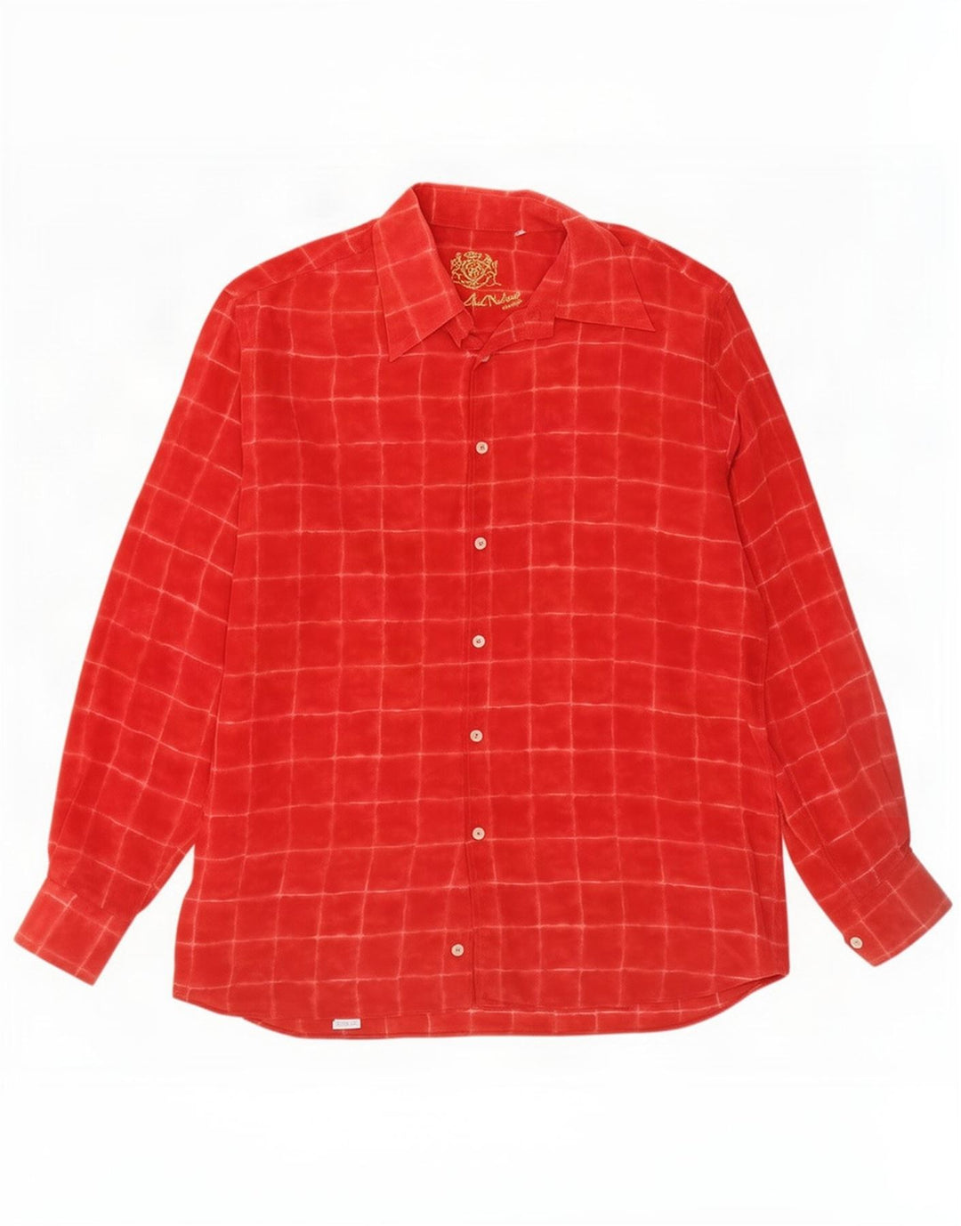 Camisa Morris para hombre XL Seda de rayas rojas