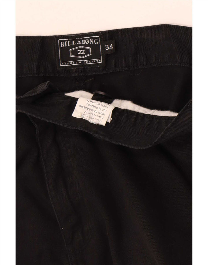 Billabong Mens Cargo Shorts W34 Grande Algodón Negro