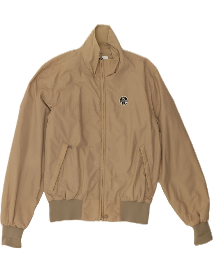 NORTH SAILS Mens Bomber Jacket UK 38 Medium Beige Nylon Vintage North Sails and Second-Hand North Sails from Messina Hembry 
