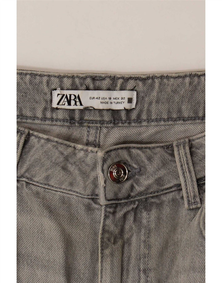 Zara Jeans Cónicos Para Mujer EU 42 Large W32 L27 Gris