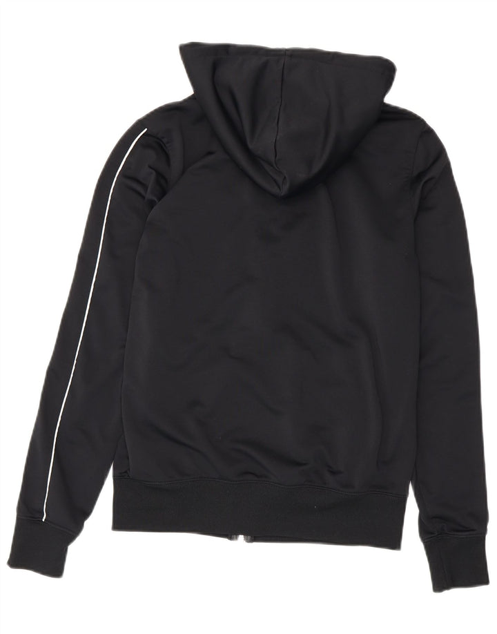 Nike Sudadera con capucha y cremallera gráfica para mujer UK 12 Mediano Negro Poliéster