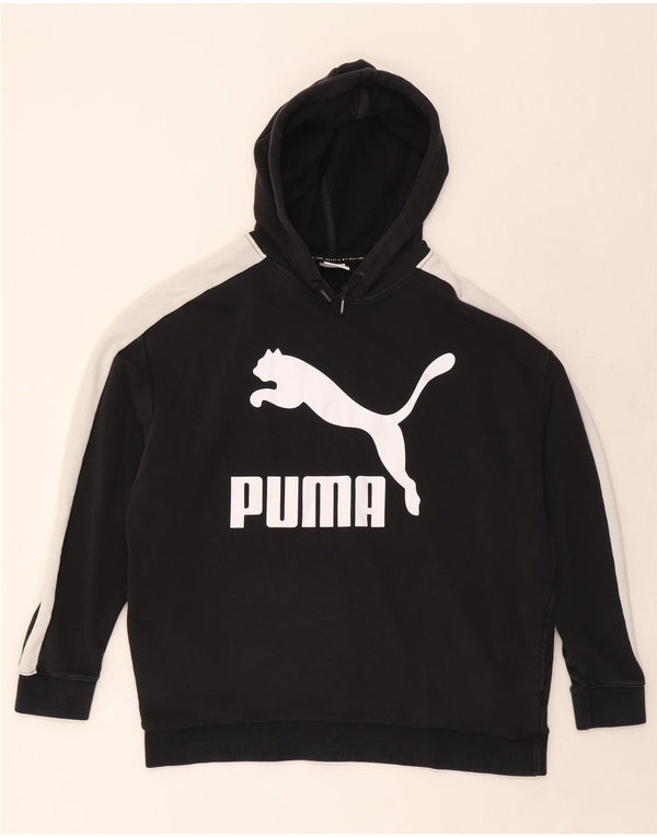 Puma Jersey con capucha extragrande gráfico para mujer UK 40 Medium Black Colourblock