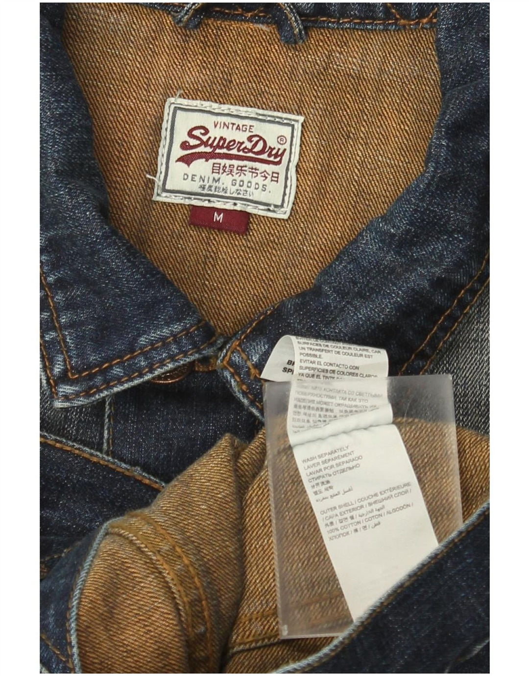 Superdry Chaqueta Vaquera Para Hombre UK 38 Medium Azul Marino Algodón
