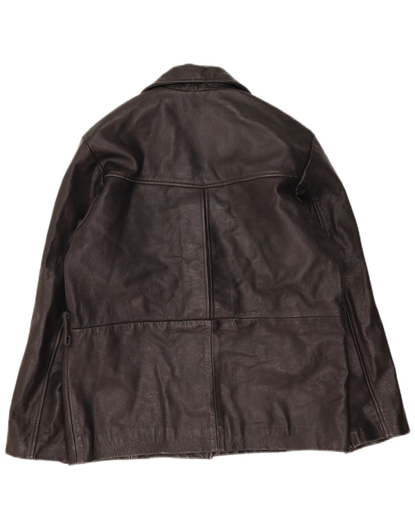 Izzi Chaqueta de cuero para mujer UK 44 Mediana Negro