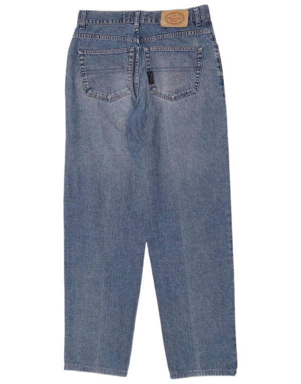 Vaqueros Trussardi Mujer Cónicos De Talle Alto IT 47 Large W33 L32 Algodón Azul