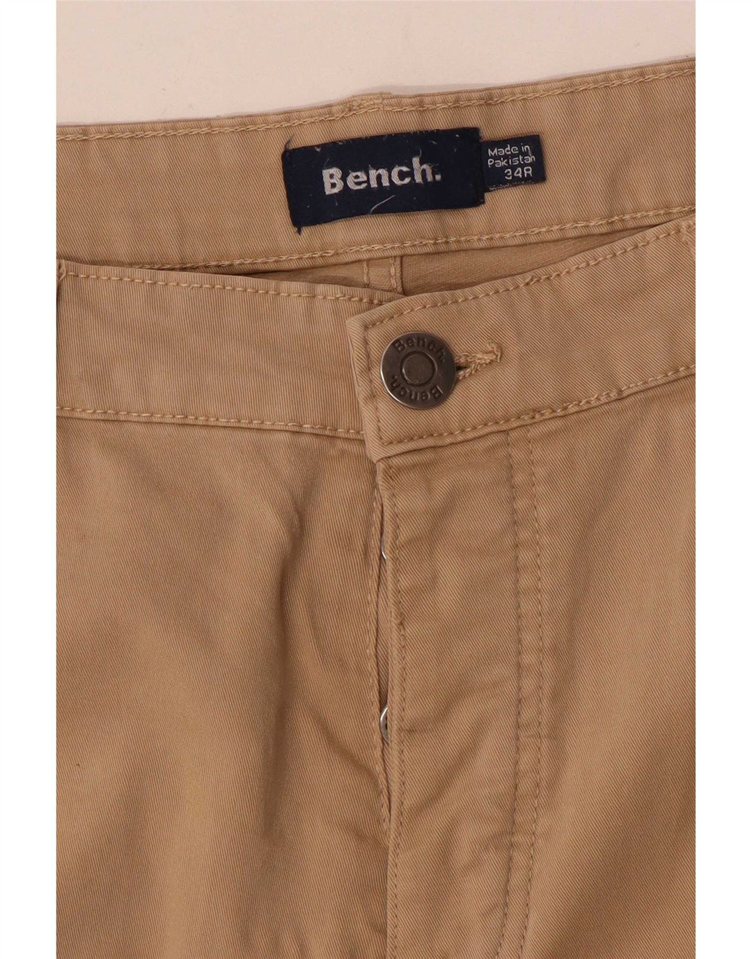 Pantalones informales ajustados para hombre Bench W34 L32 Beige