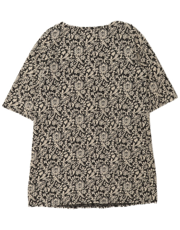 Monsoon Vestido recto para mujer UK 46 Grande Algodón floral negro