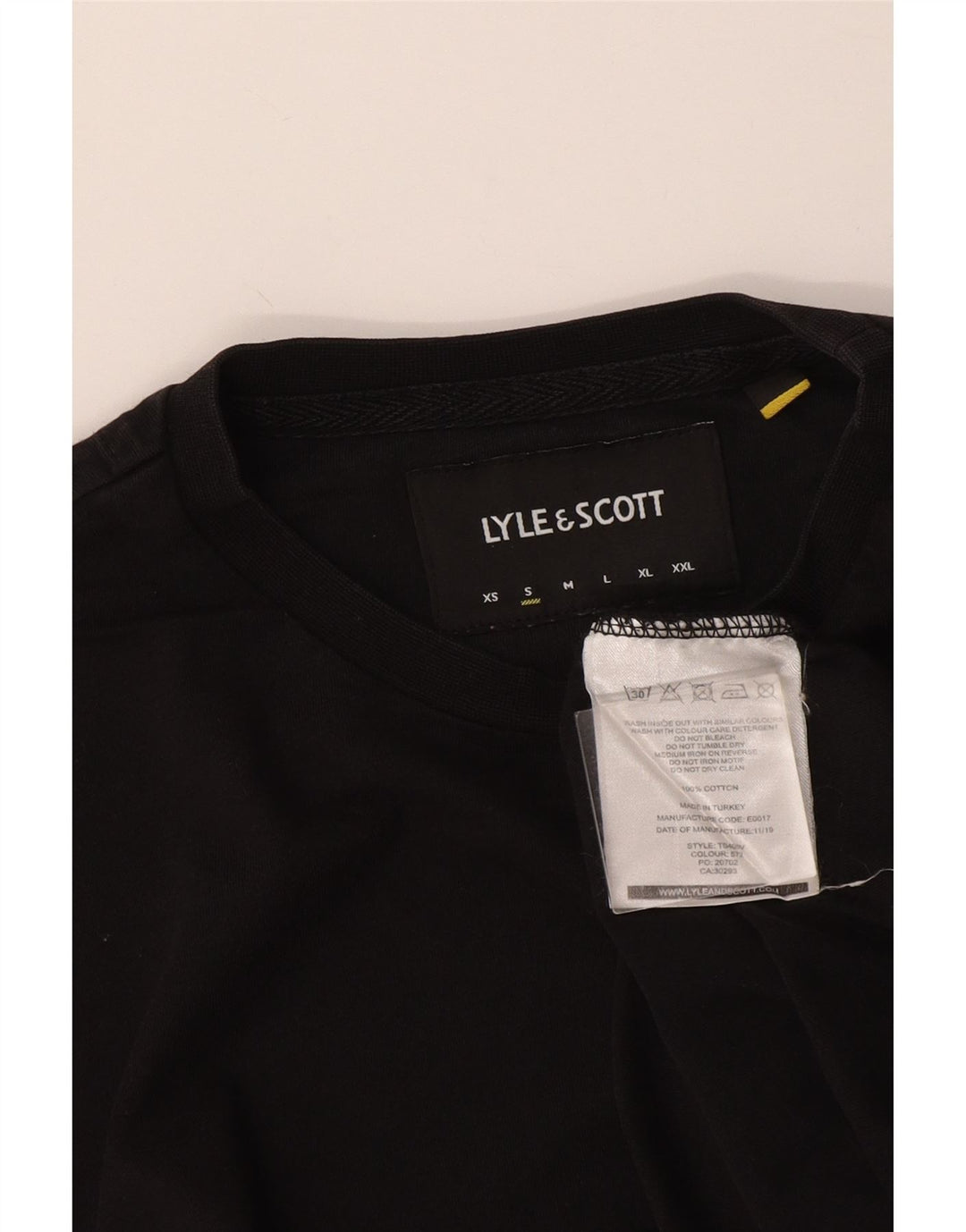 Lyle & Scott - Camiseta para hombre, talla pequeña, algodón negro