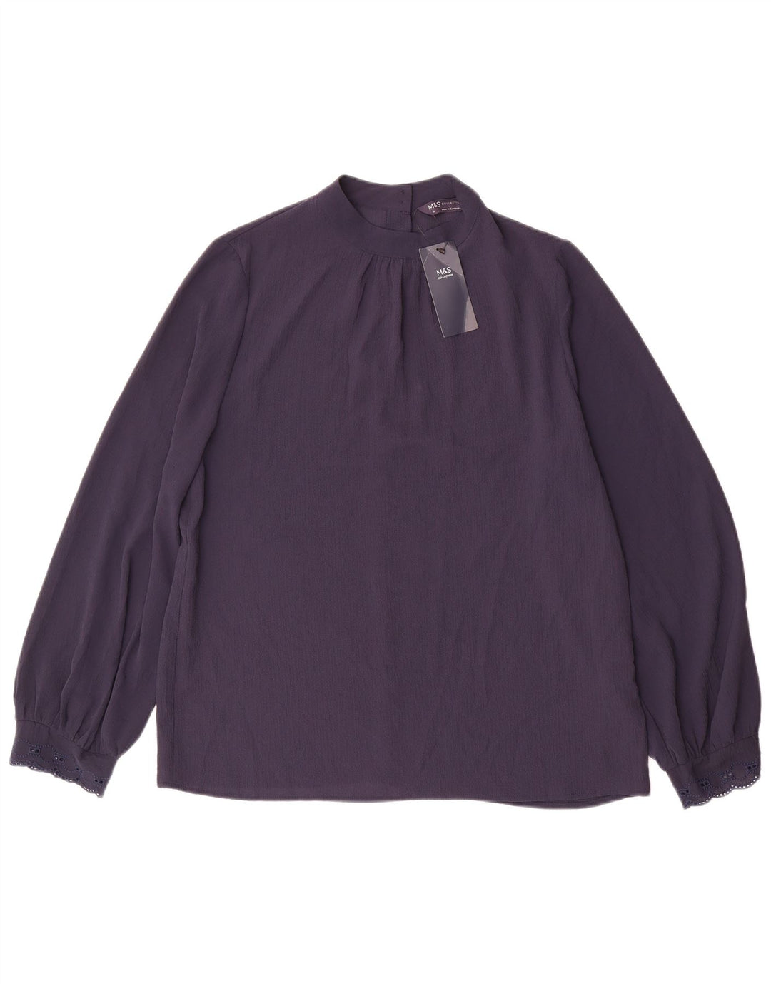 Marks & Spencer Blusa de manga larga para mujer UK 42 Medio Azul marino