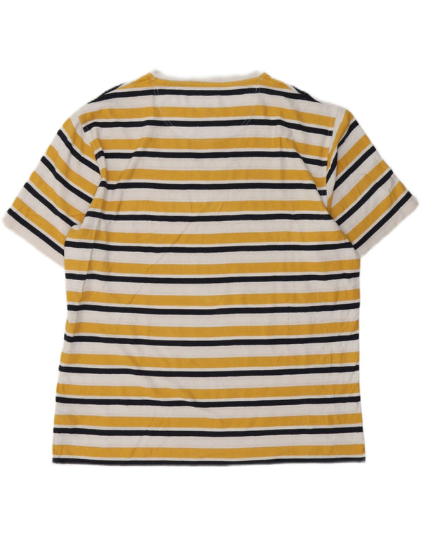 Barbour Camiseta Hombre Top XL Algodón Rayas Amarillas