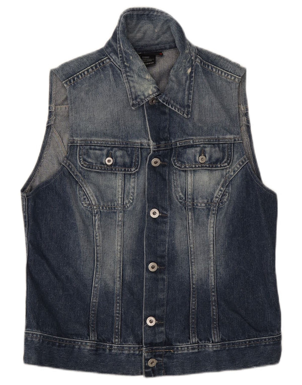 Chaleco vaquero Diesel para hombre Reino Unido 40 Algodón azul grande