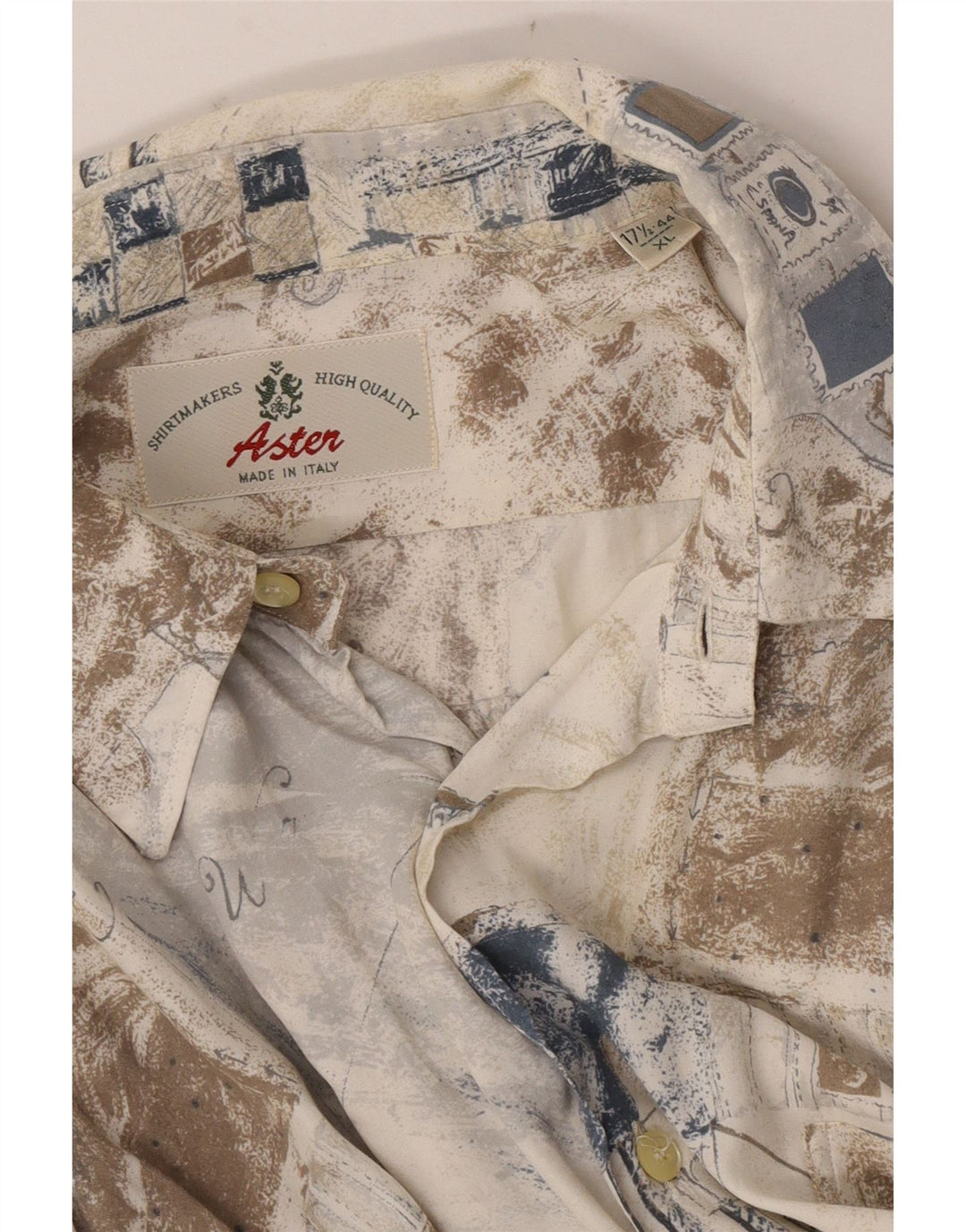 Aster Camisa Manga Corta Hombre XL Beige Patchwork