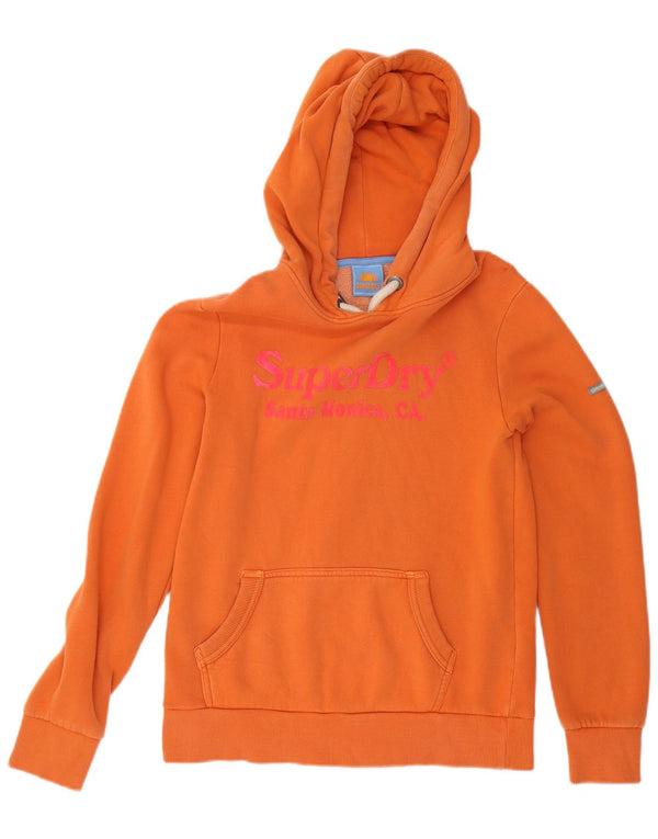 Superdry Jersey con capucha gráfica para mujer Reino Unido 8 Small Algodón naranja