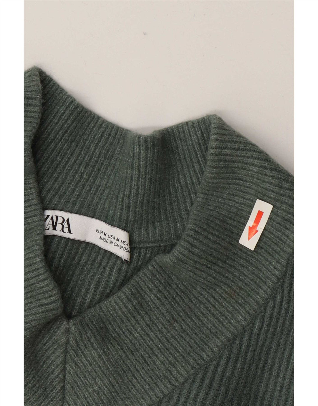Zara Mujer Jersey Oversize Con Cuello En V UK 44 Acrílico Verde Medio