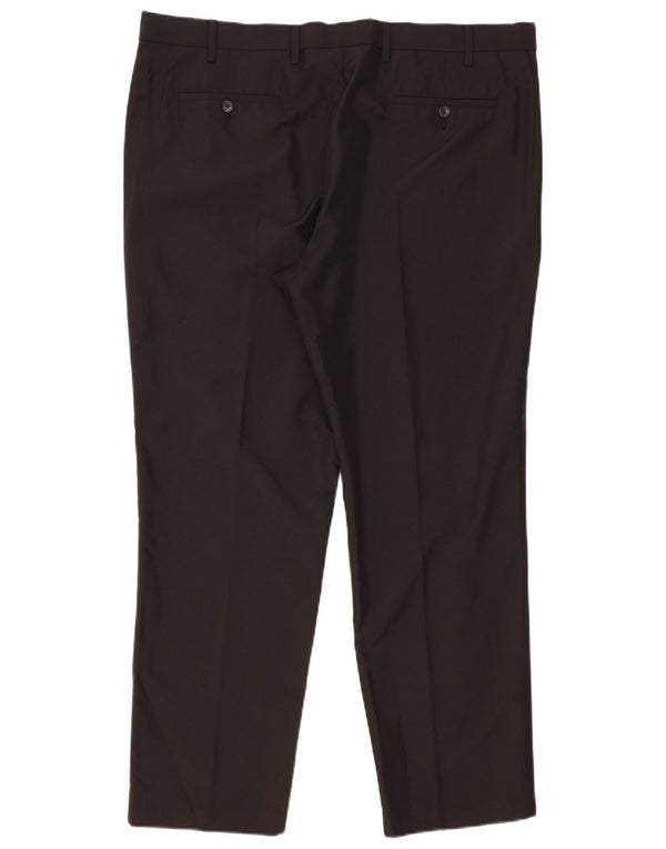 Marks & Spencer Pantalones de traje rectos de corte regular para hombre W42 L31 Negro