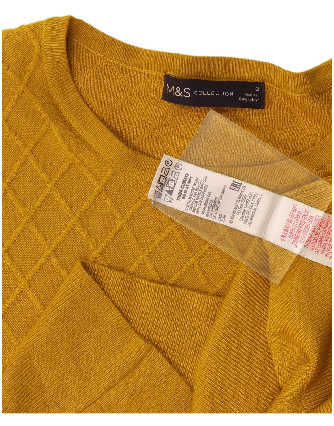 Marks & Spencer - Jersey con cuello barco para mujer, talla 40, color amarillo mediano