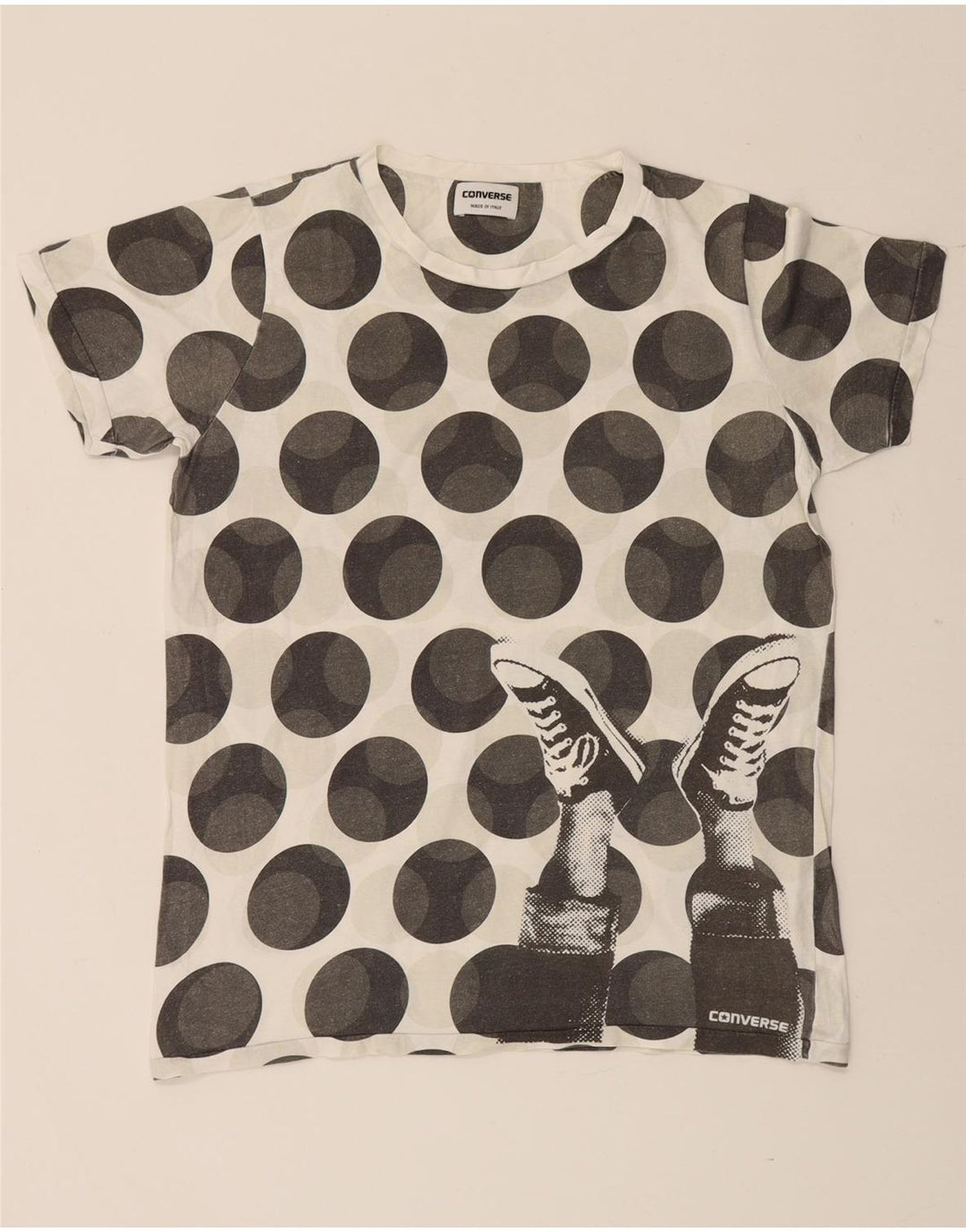 Camiseta con gráfico Converse para hombre Top grande de algodón con manchas blancas