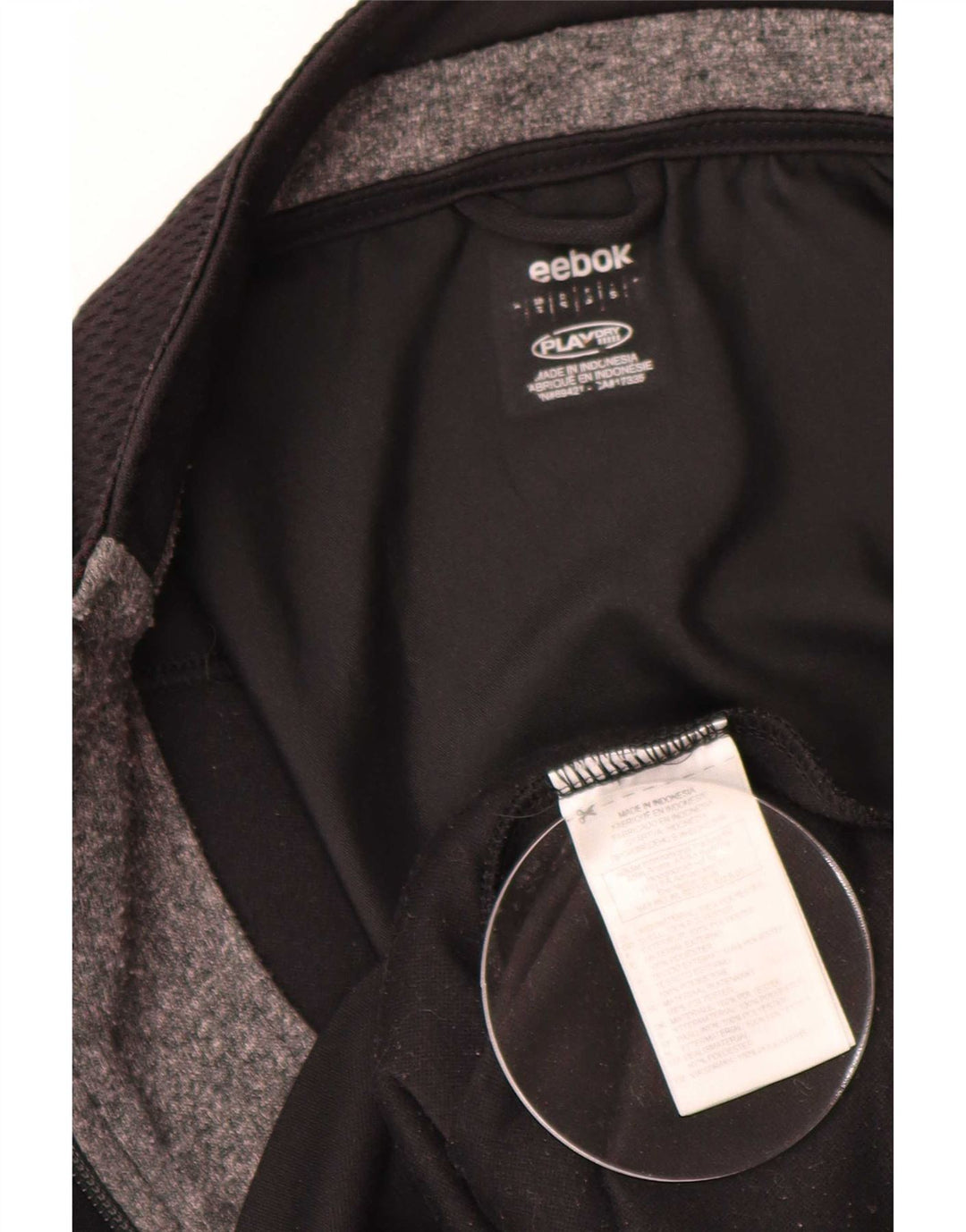 Reebok Mens Graphic Chándal Top Chaqueta Pequeña Poliéster Negro