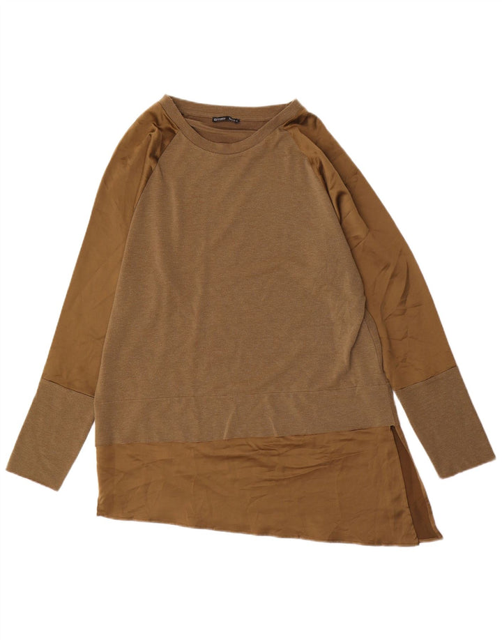 Zara Mujer Túnica Asimétrica Top UK 44 Poliéster Verde Medio