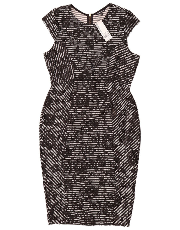 Vestido ajustado para mujer de Warehouse UK 42 Poliéster floral negro mediano