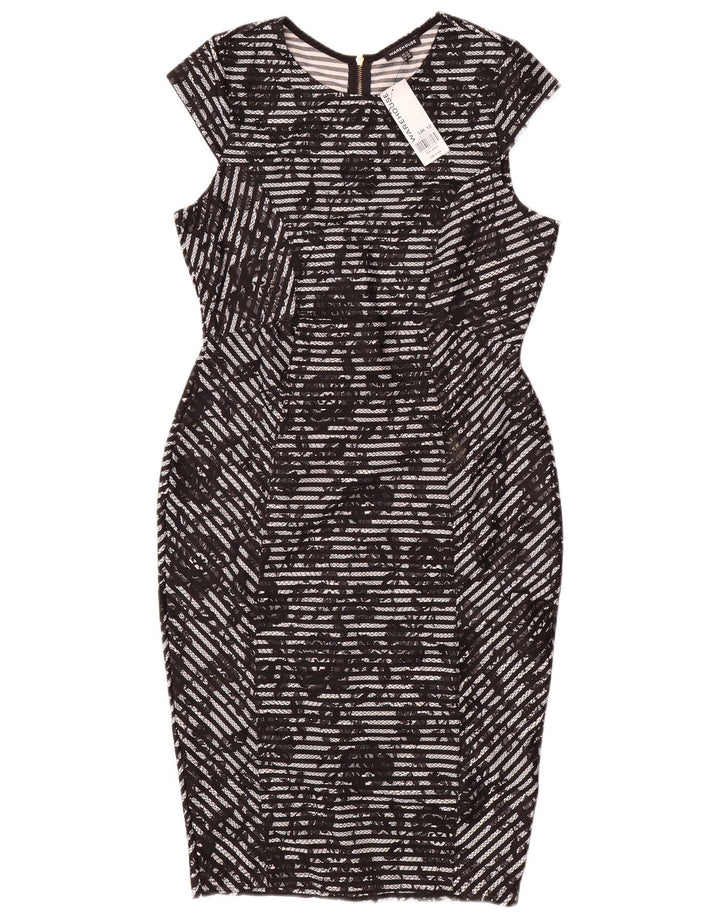 Vestido ajustado para mujer de Warehouse UK 42 Poliéster floral negro mediano