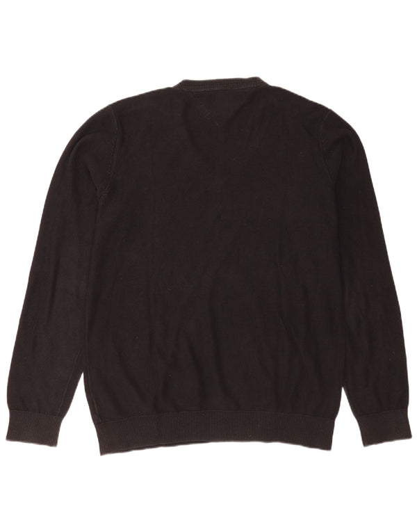 Tommy Hilfiger Jersey con Cuello en V para Hombre XL Algodón Negro