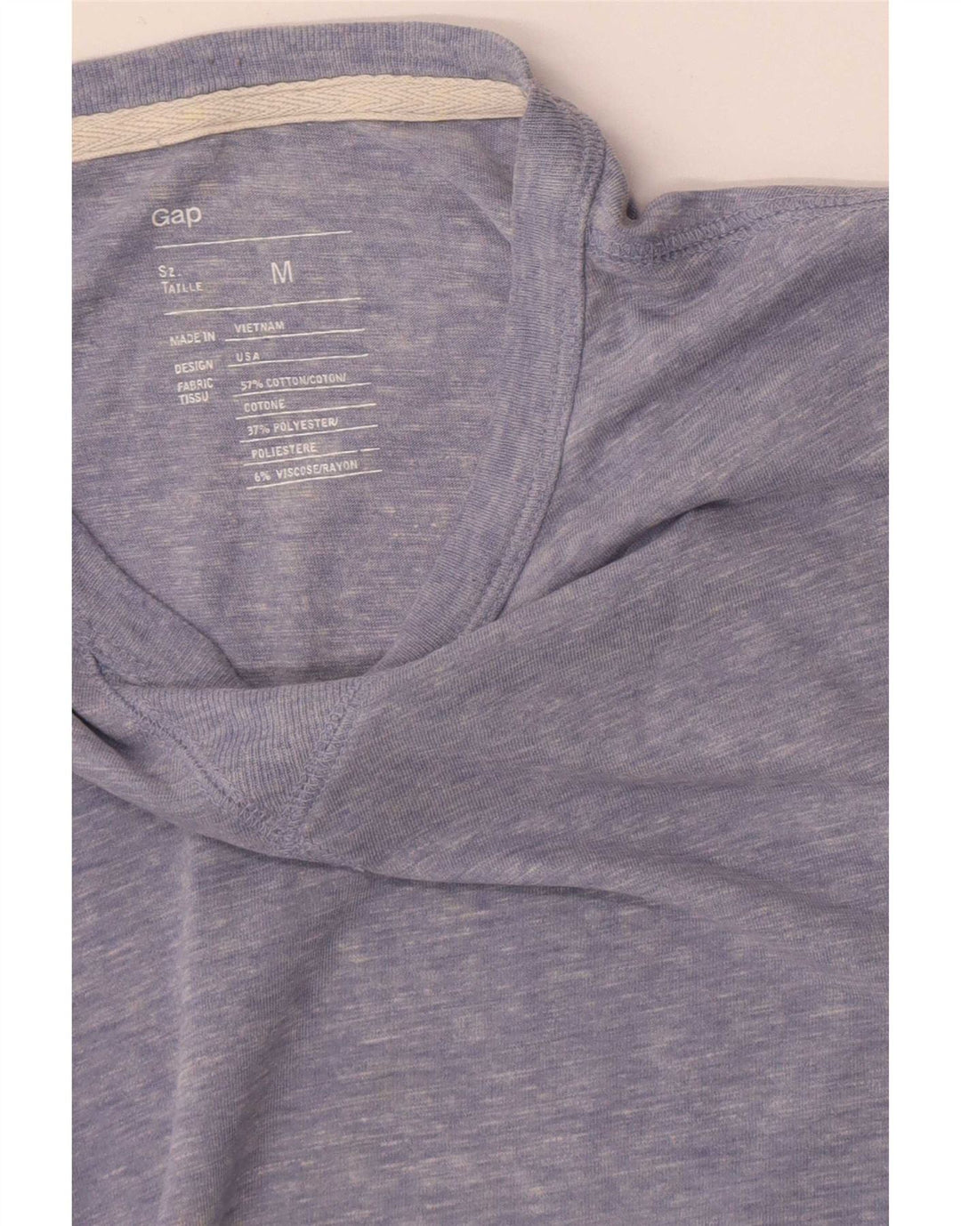 Gap Hombre Top Manga Larga Algodón Moteado Azul Medio