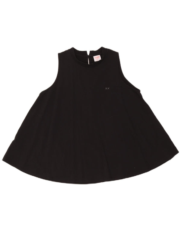 Sun68 Camiseta sin mangas de corte relajado para mujer UK 44 Grande Algodón negro