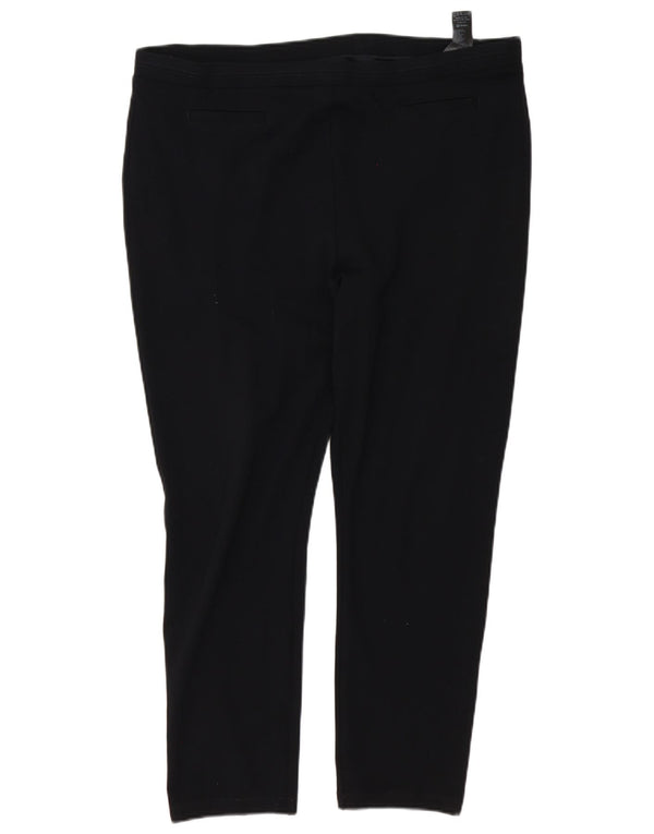 Marks & Spencer Pantalones informales ajustados para mujer UK 20 2XL W40 L27 Viscosa negra