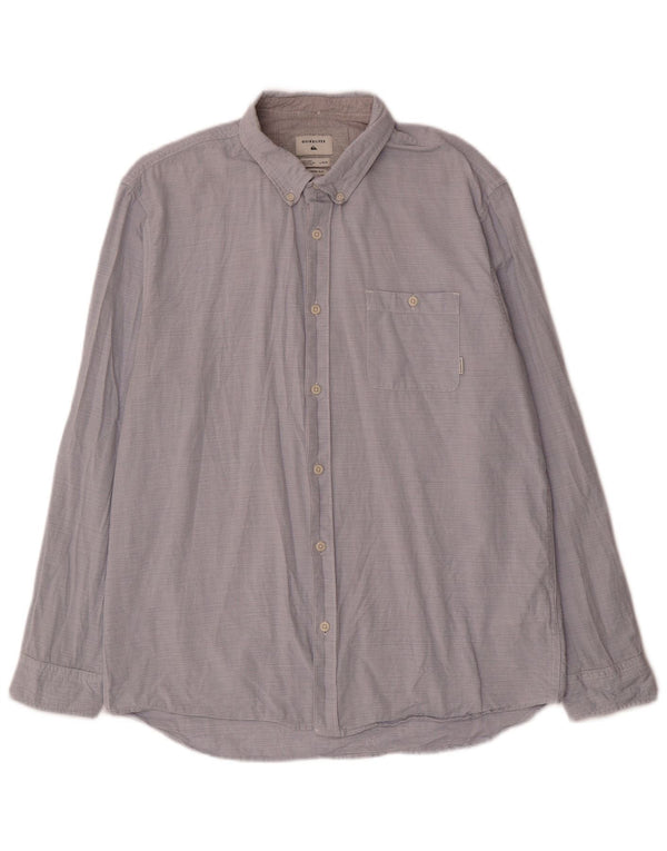Quiksilver Camisa Modern Fit de algodón con rayas diplomáticas en azul grande para hombre