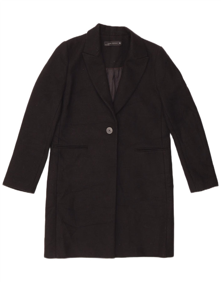 Abrigo ZARA Mujer UK 44 Mediano Negro