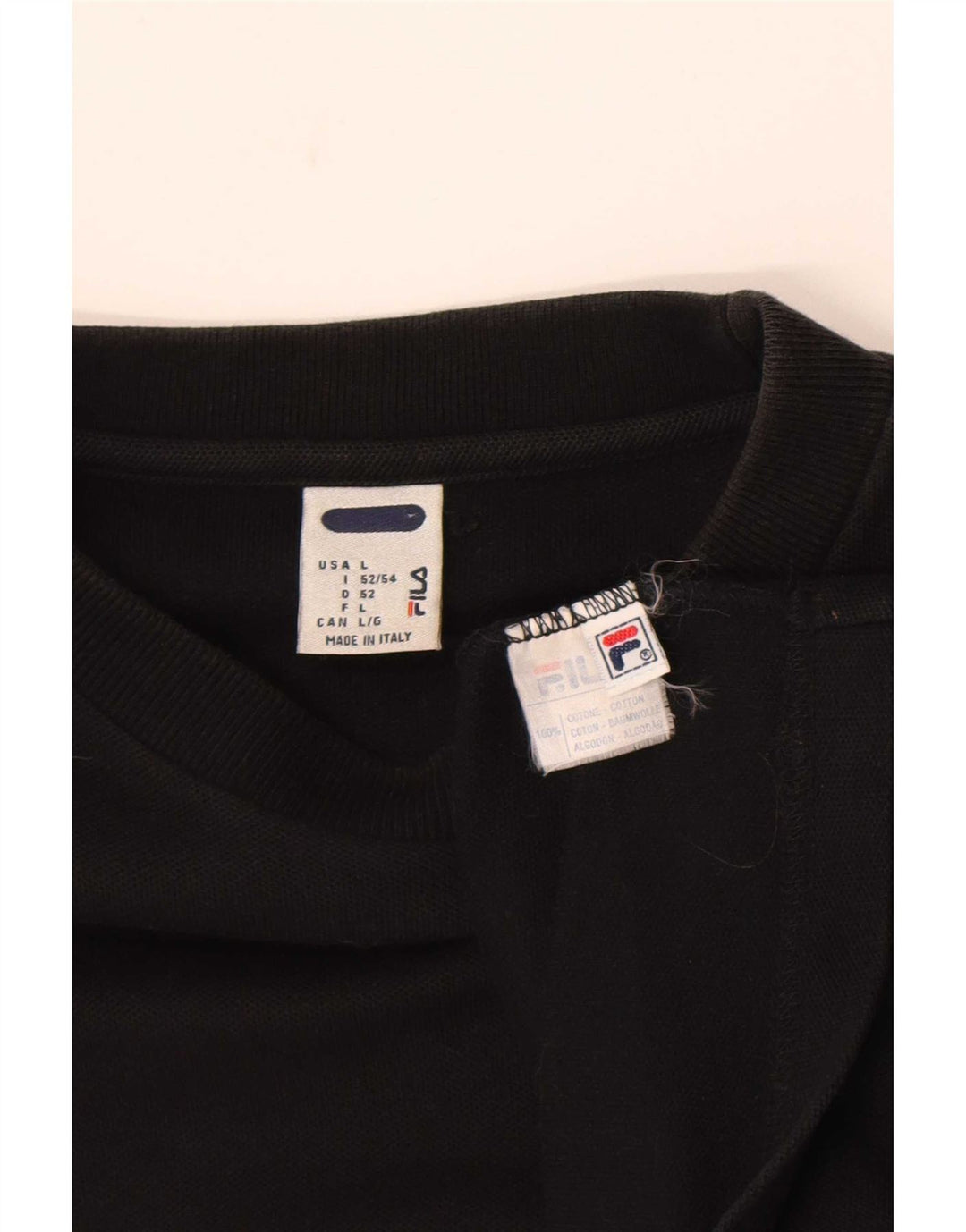 Fila - Camiseta para hombre, talla grande, algodón negro