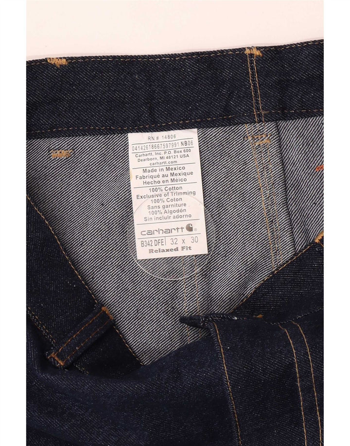 Carhartt Jeans Cargo Hombre W32 L27 Algodón Azul Marino