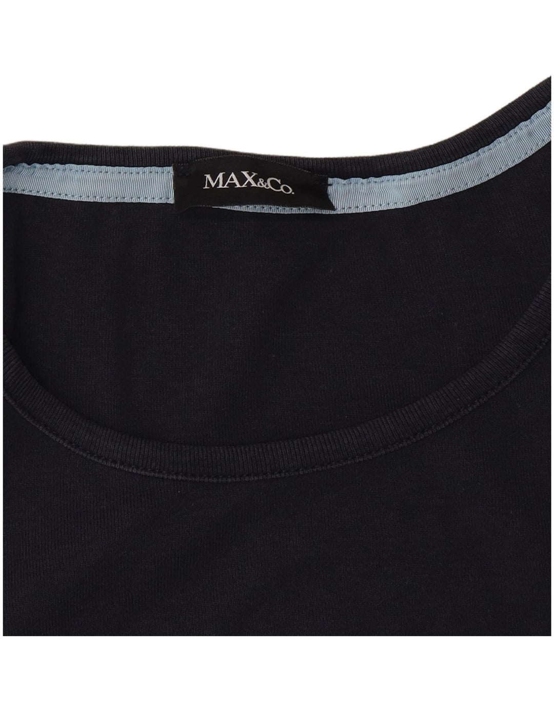 Max & Co. Camiseta gráfica para mujer Top UK 10 Small Azul marino