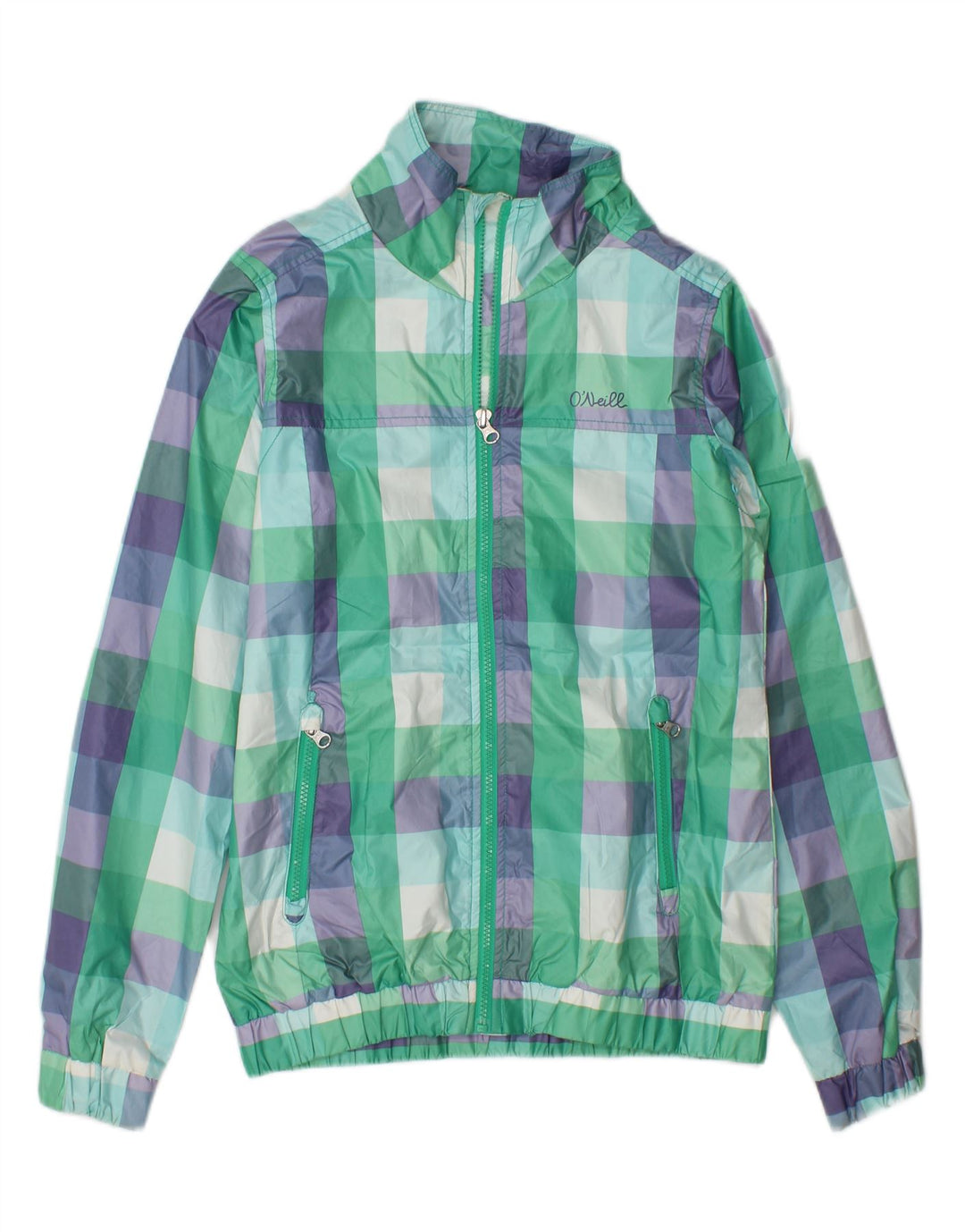O'NEILL Mens Rain Jacket UK 34 XS Multicoloured Check Polyester Vintage O'Neill and Second-Hand O'Neill from Messina Hembry 