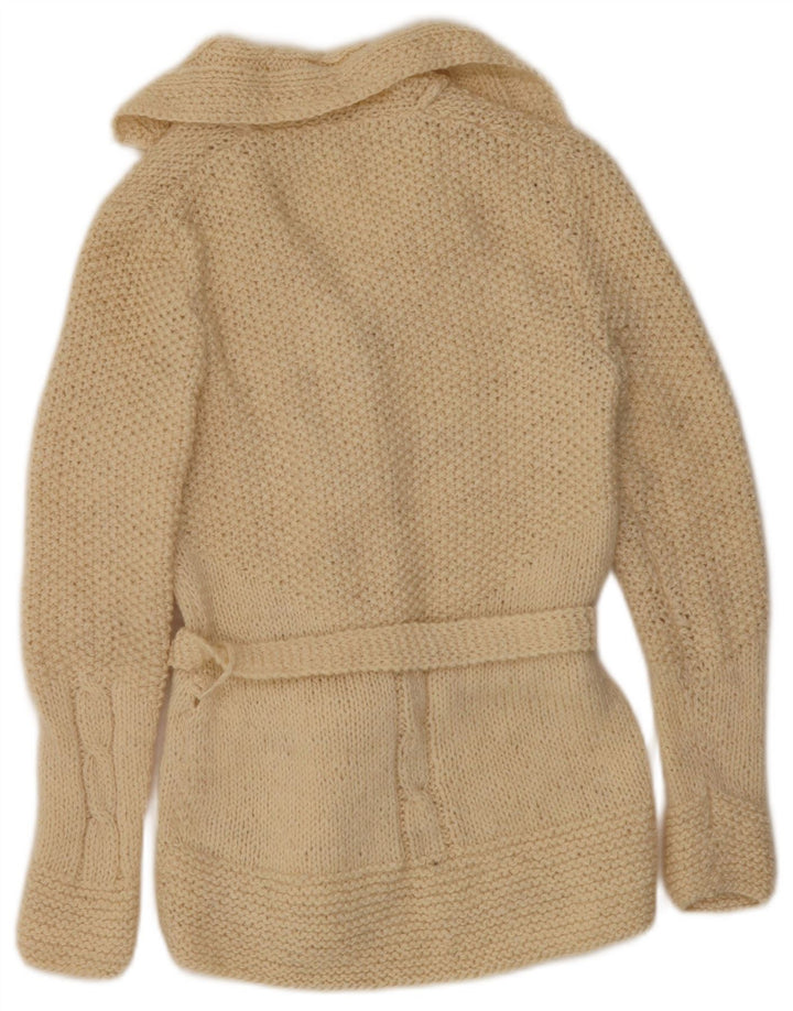 Vintage mujer Cardigan suéter Reino Unido 12 medio apagado blanco