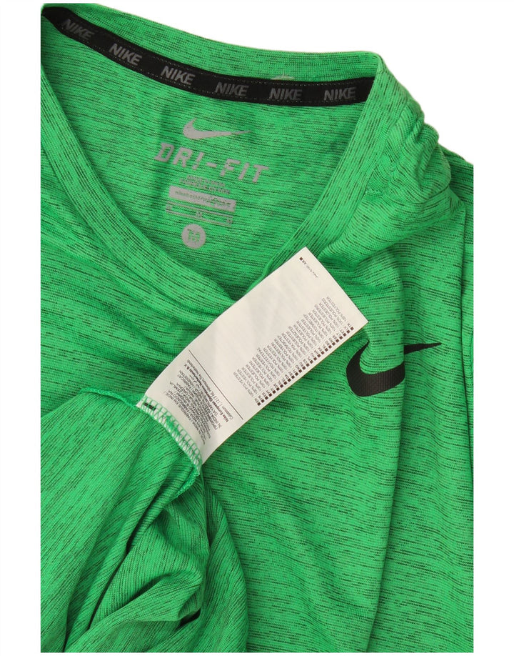 Camiseta Nike Dri Fit para hombre Top poliéster moteado verde medio